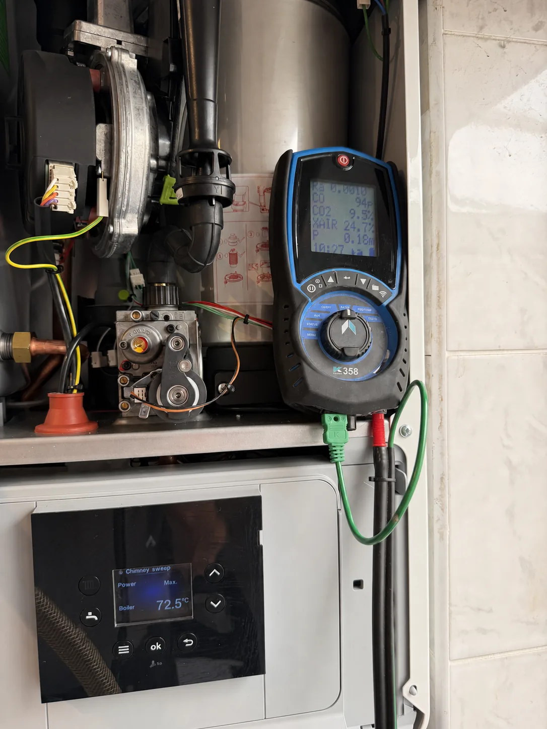 Combustion analysis and commissioning of Worcester combi boiler in Banstead